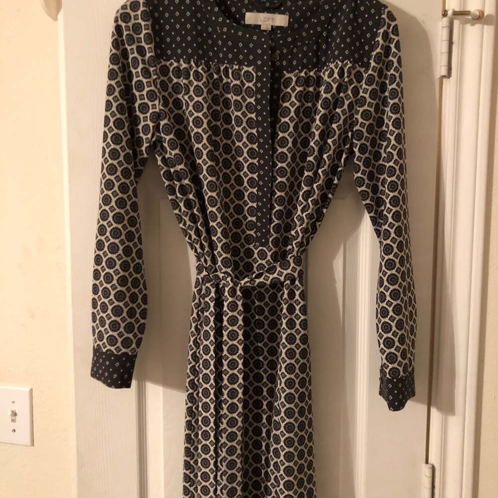 Loft Patterned Shirt Dress Sz S